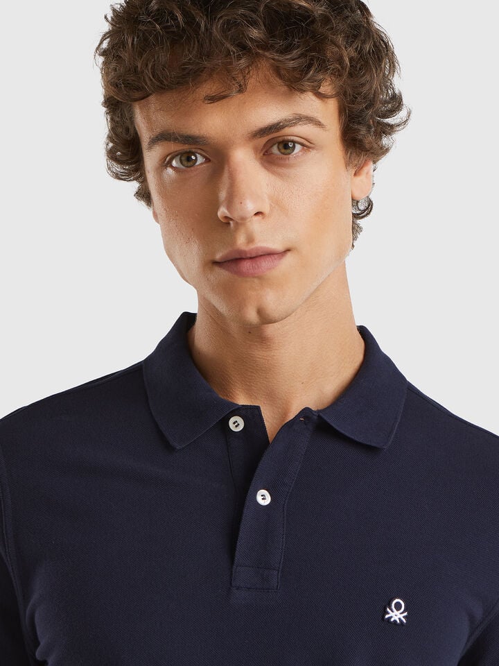 Benetton Midnight Blue Regular Fit Polo Dark Blue