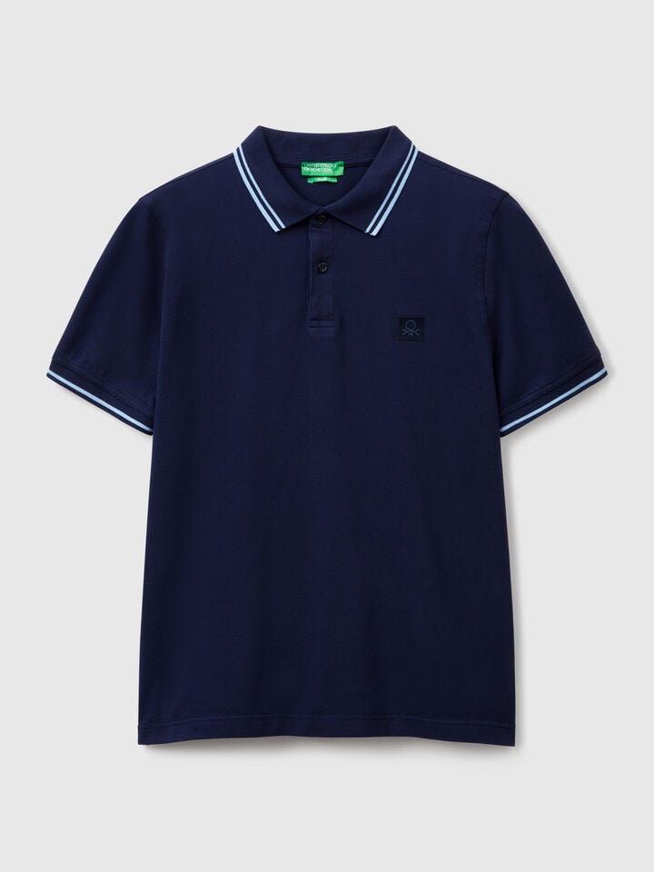 Benetton Midnight Blue Slim Fit Polo Dark Blue