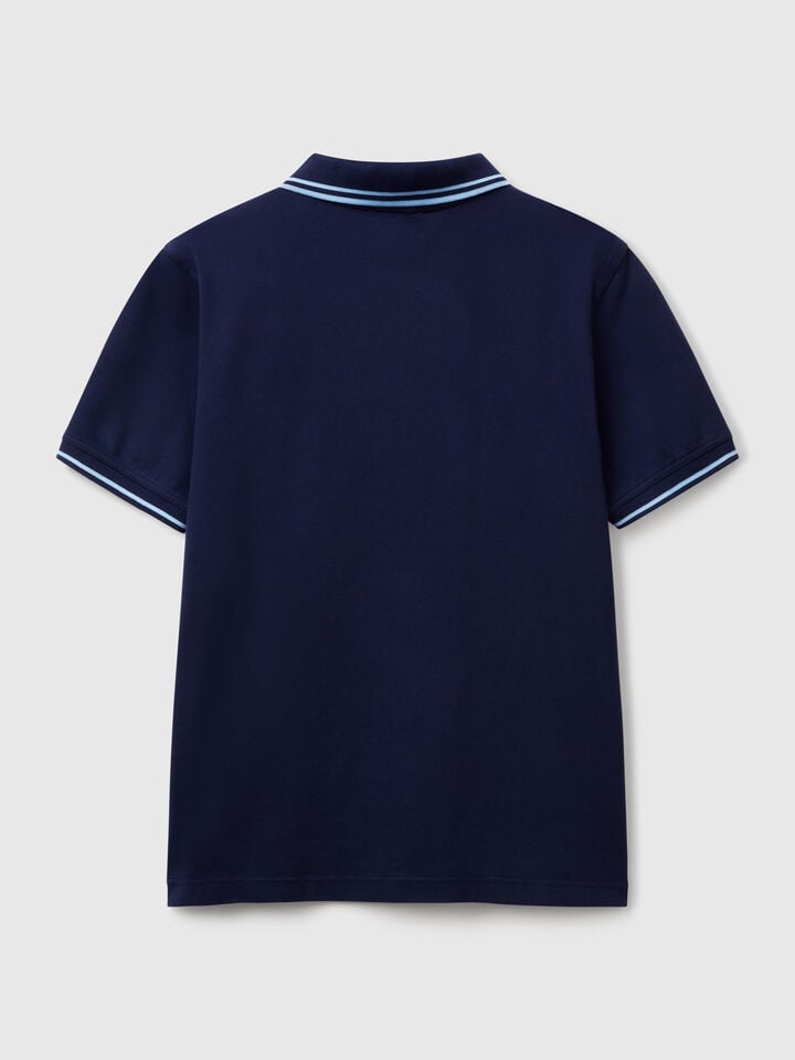 Benetton Midnight Blue Slim Fit Polo Dark Blue