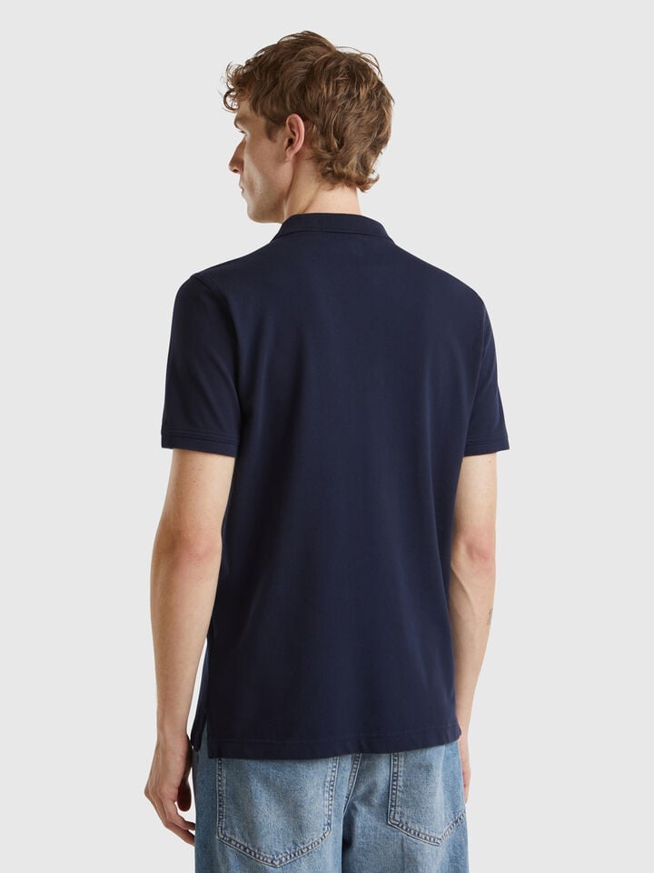 Benetton Midnight Blue Slim Fit Polo Dark Blue