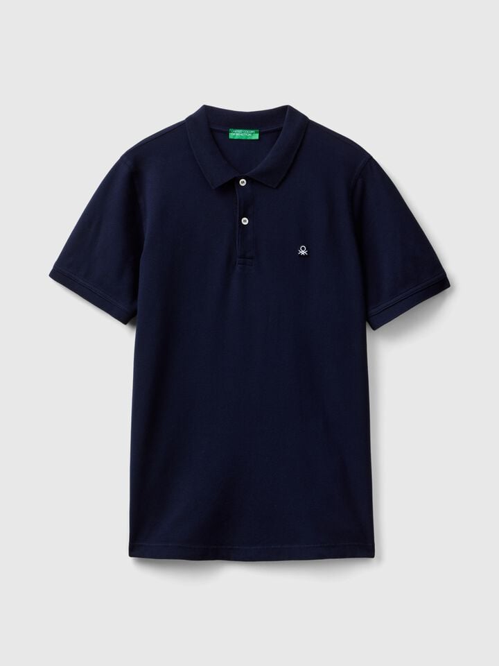 Benetton Midnight Blue Slim Fit Polo Dark Blue