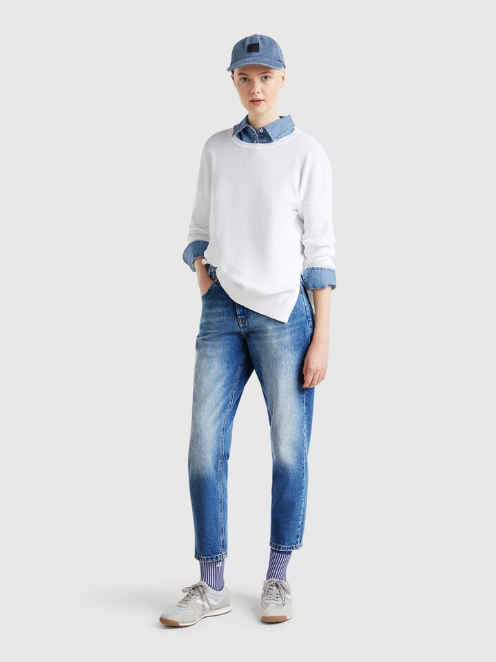 Benetton Mom Fit Jeans Blue