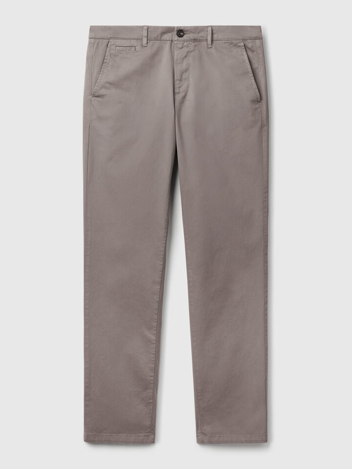 Benetton Mouse Gray Slim Fit Chinos Dark Gray