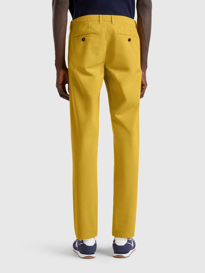 Benetton Mustard Slim Fit Chinos Mustard