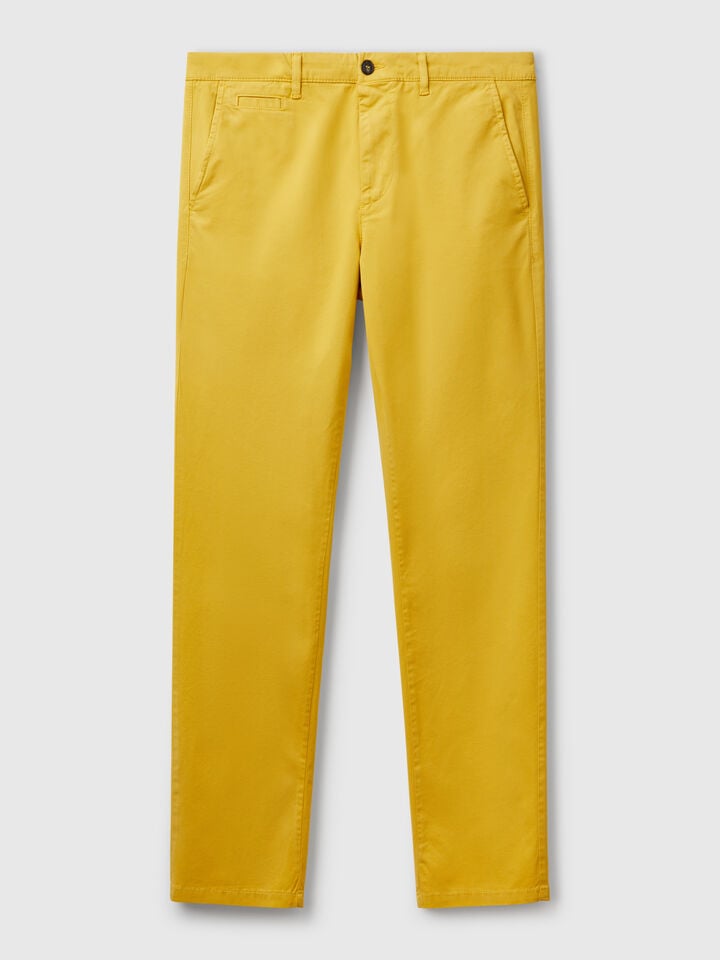 Benetton Mustard Slim Fit Chinos Mustard