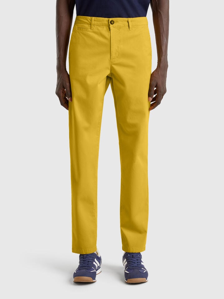 benetton Mustard slim fit chinos Mustard