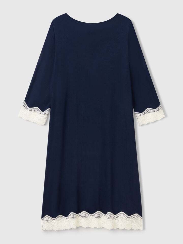 Benetton Nightshirt With Lace Details Dark Blue