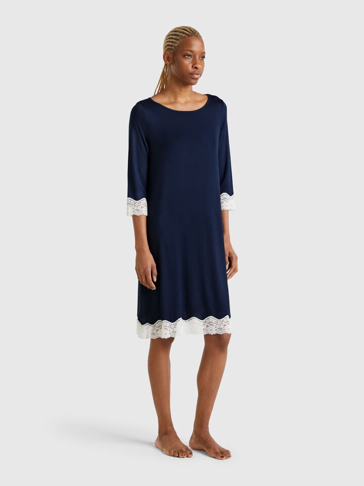 benetton Nightshirt with lace details Dark Blue