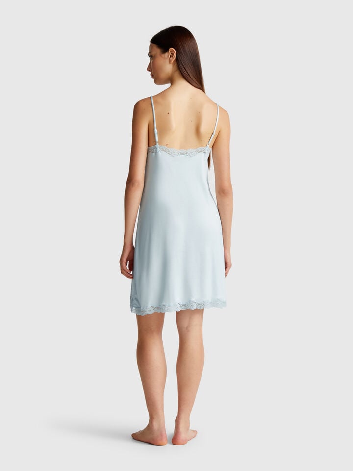 Benetton Nightshirt With Lace Details Sky Blue