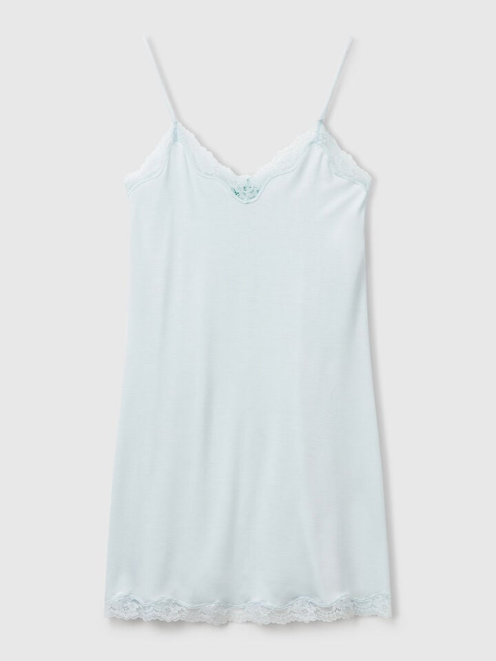 Benetton Nightshirt With Lace Details Sky Blue