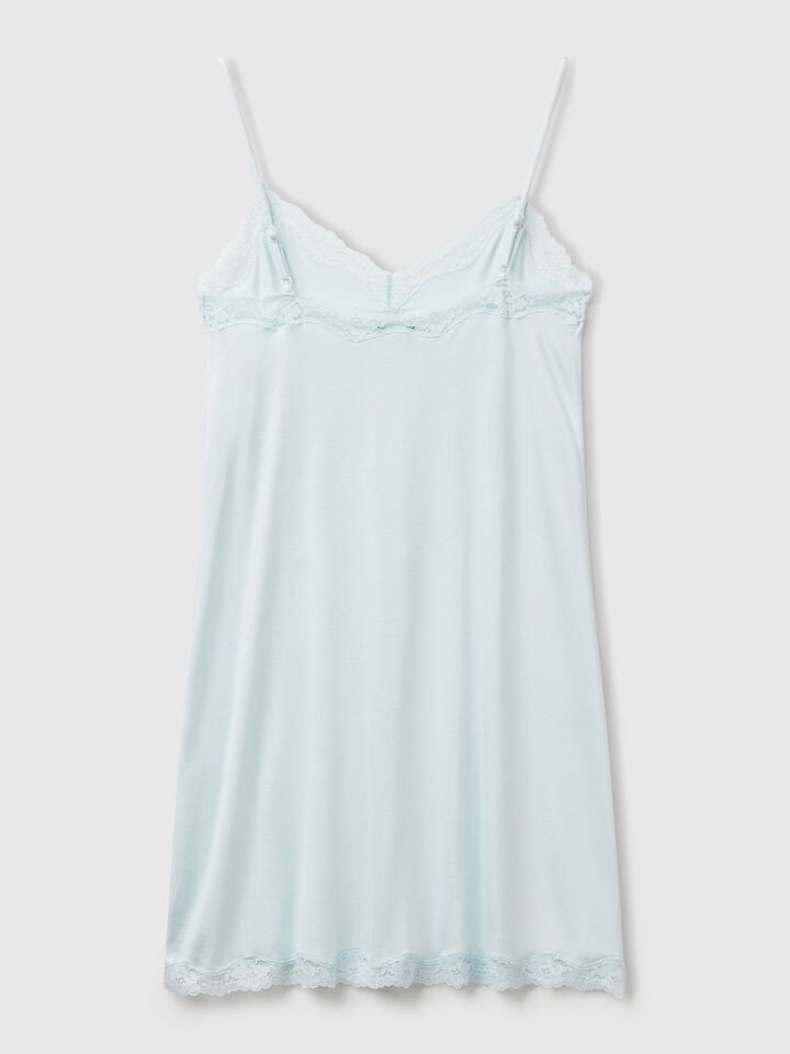 Benetton Nightshirt With Lace Details Sky Blue