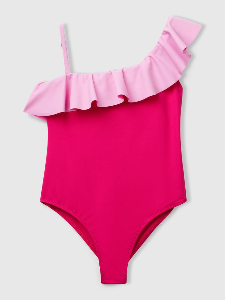 benetton One-piece swimsuit with trim Fuchsia
