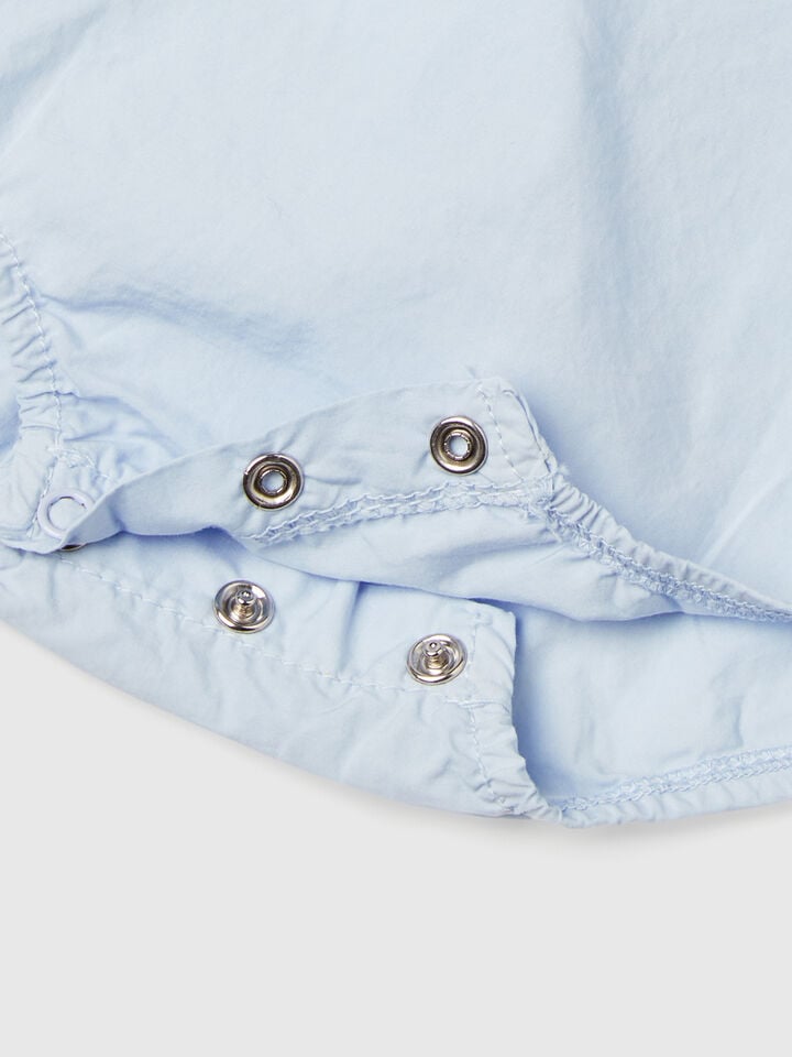 Benetton Overall Onesie In 100% Cotton Sky Blue