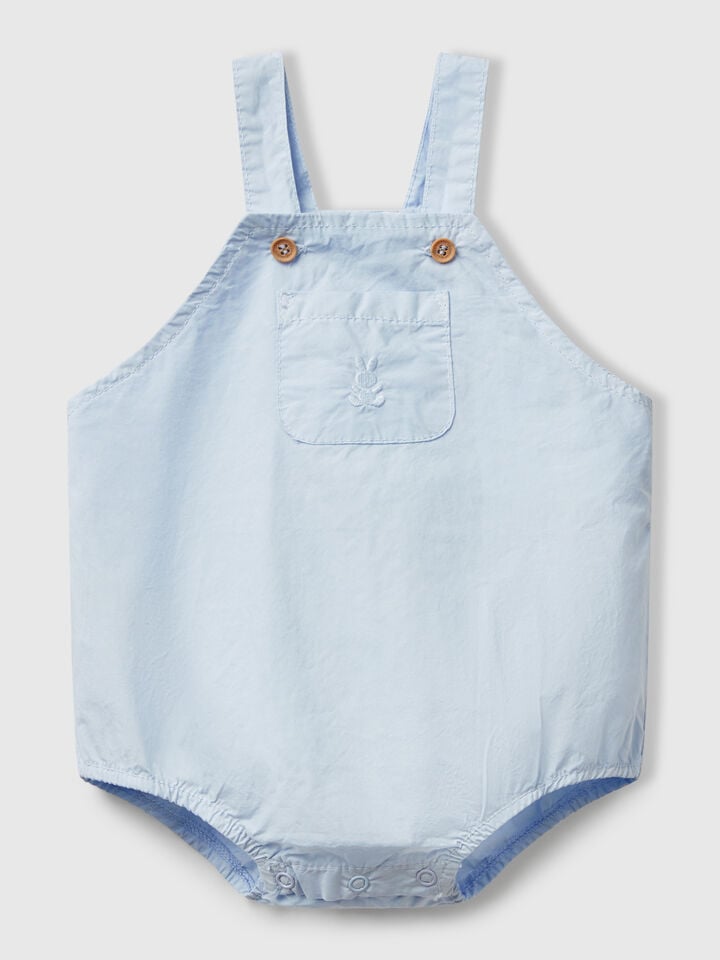 benetton Overall onesie in 100% cotton Sky Blue