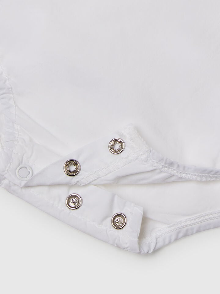 Benetton Overall Onesie In 100% Cotton White