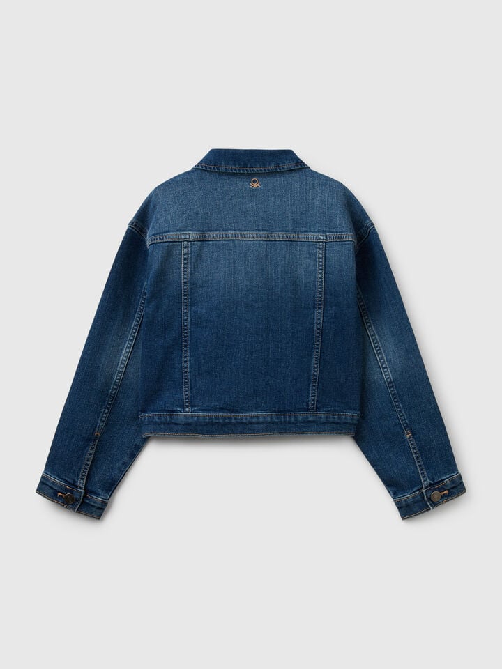 Benetton Oversized Denim Jacket Blue