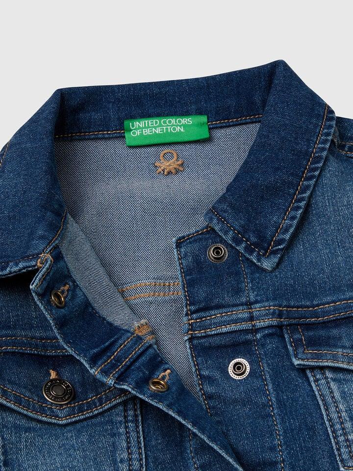 Benetton Oversized Denim Jacket Blue