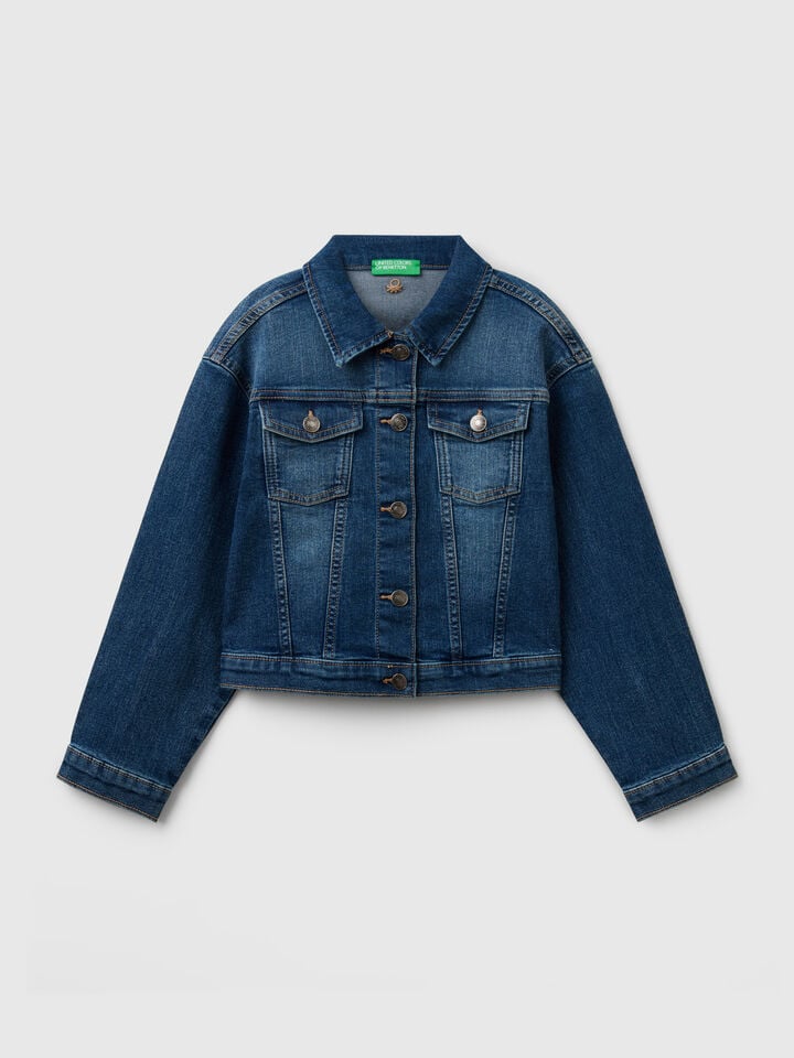 benetton Oversized denim jacket Blue