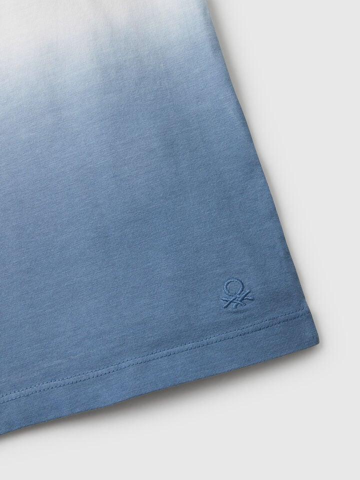 Benetton Oversized Fit Dip-dye T-shirt Blue