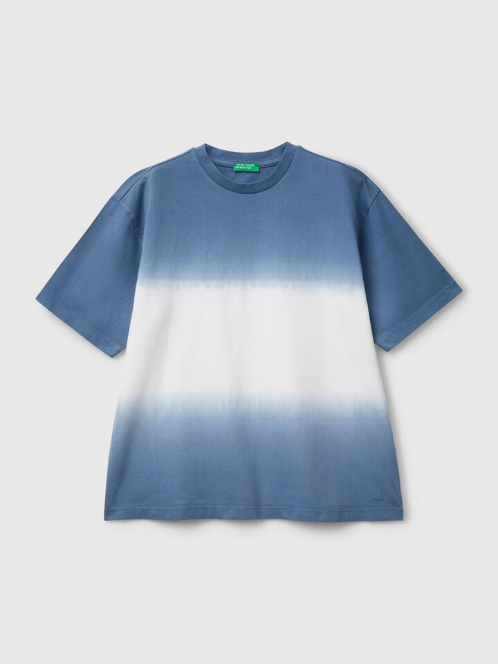 benetton Oversized fit dip-dye t-shirt Blue