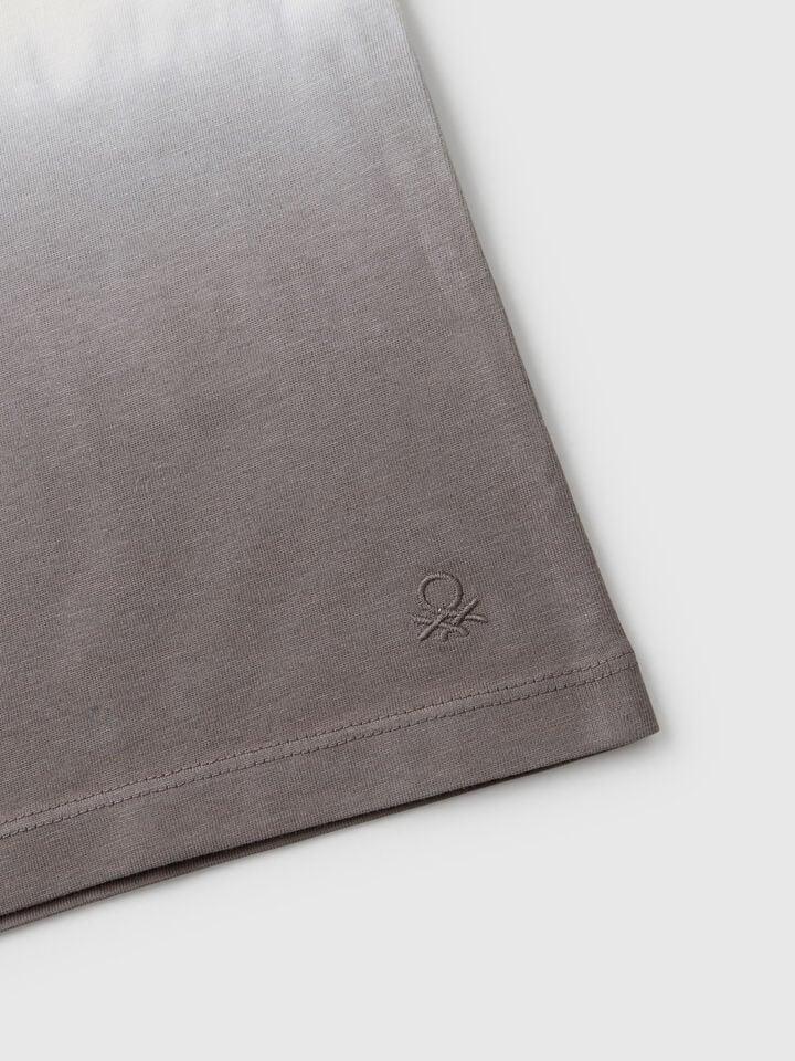 Benetton Oversized Fit Dip-dye T-shirt Light Gray