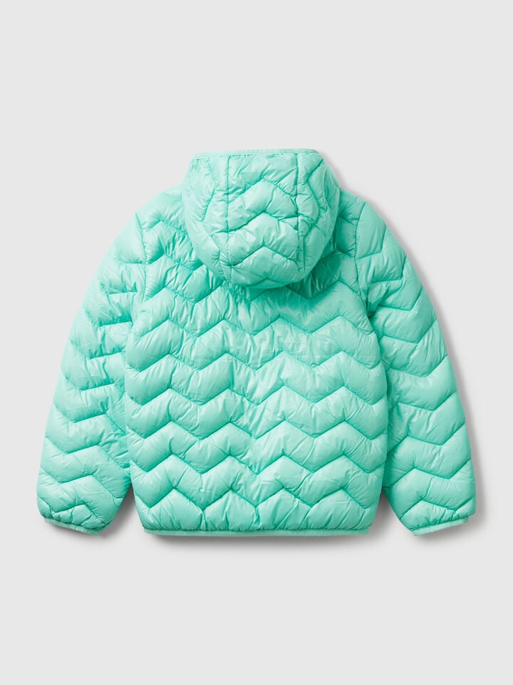 Benetton Padded Jacket With Hood Aqua