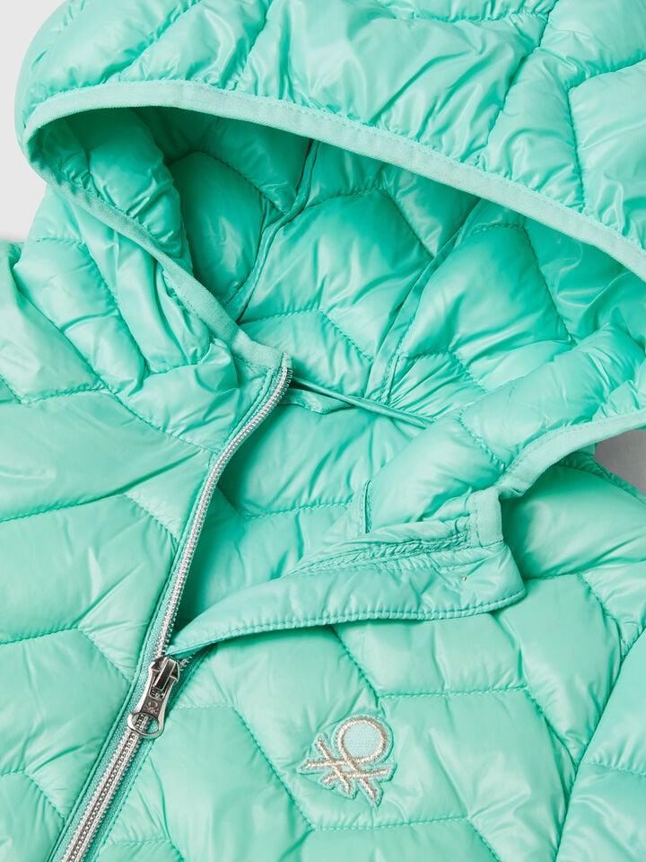 Benetton Padded Jacket With Hood Aqua