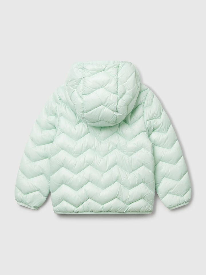 Benetton Padded Jacket With Hood Aqua