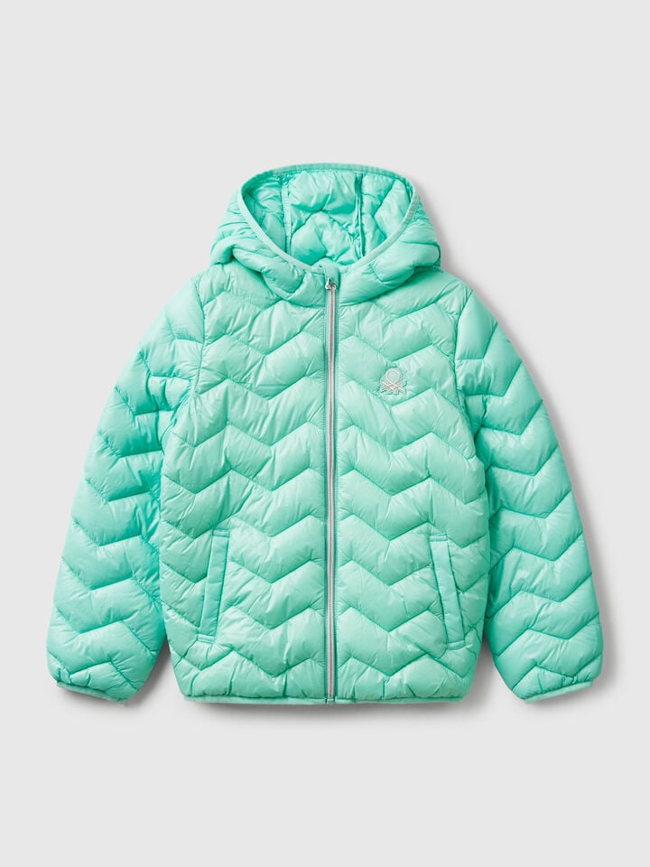 benetton Padded jacket with hood Aqua