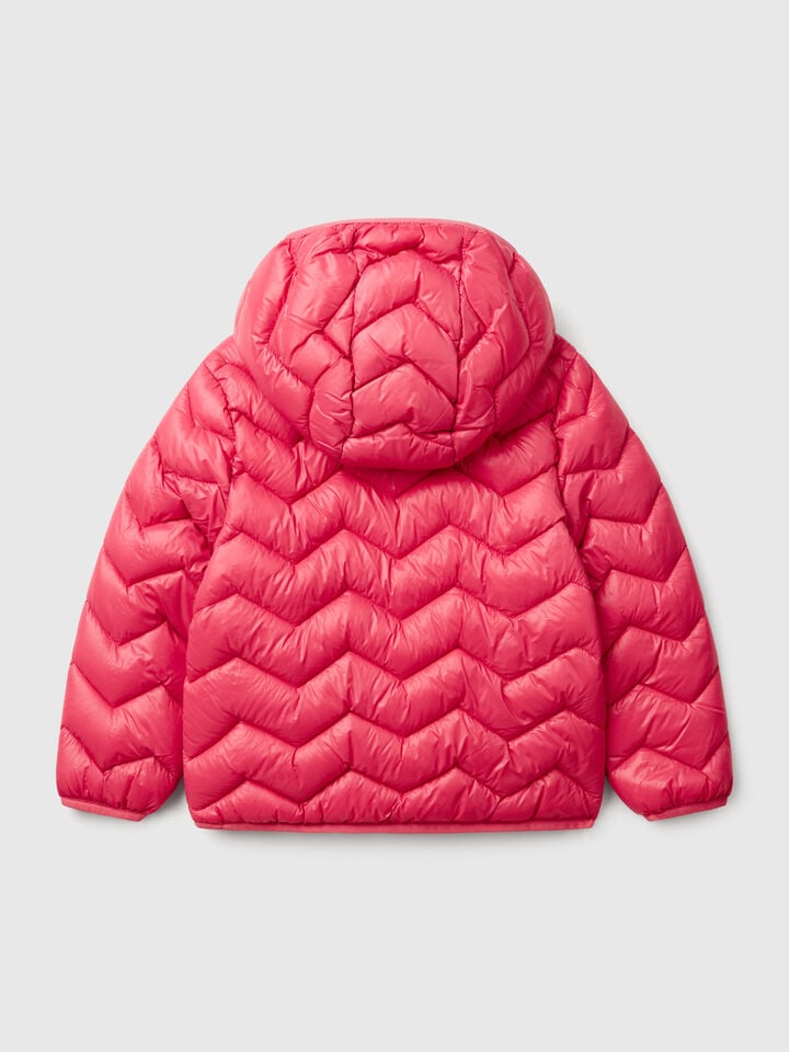Benetton Padded Jacket With Hood Cyclamen
