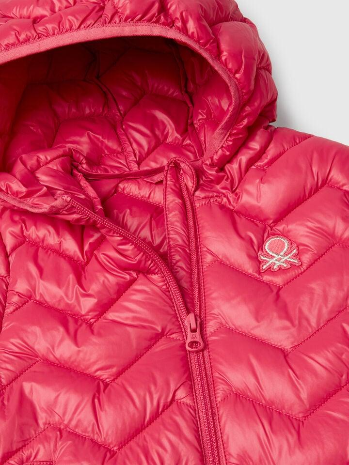 Benetton Padded Jacket With Hood Cyclamen