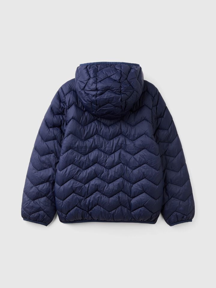Benetton Padded Jacket With Hood Dark Blue