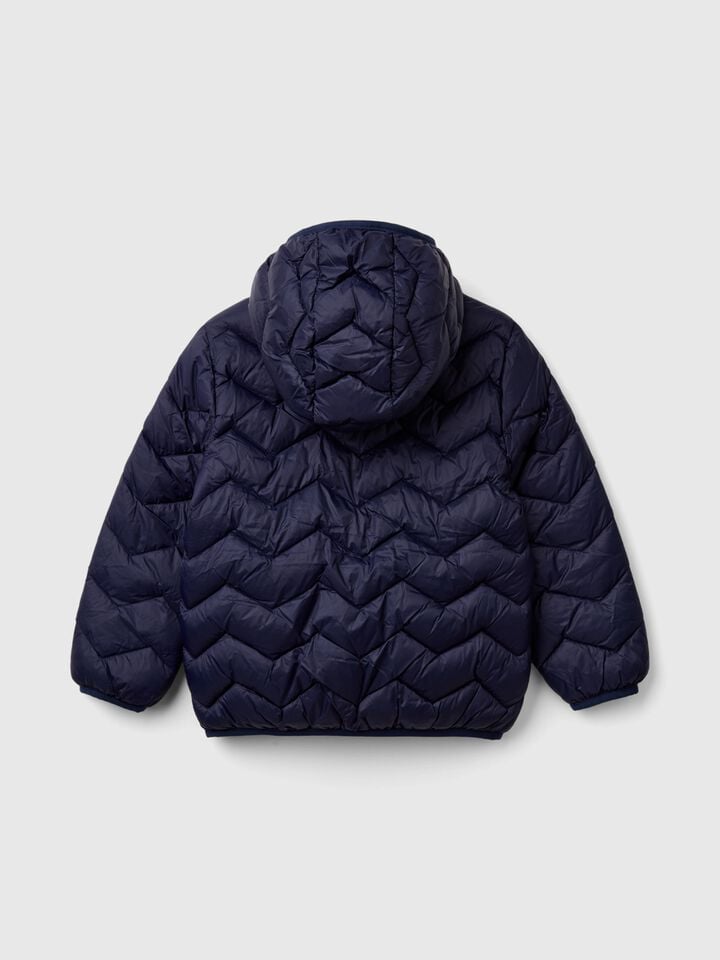 Benetton Padded Jacket With Hood Dark Blue