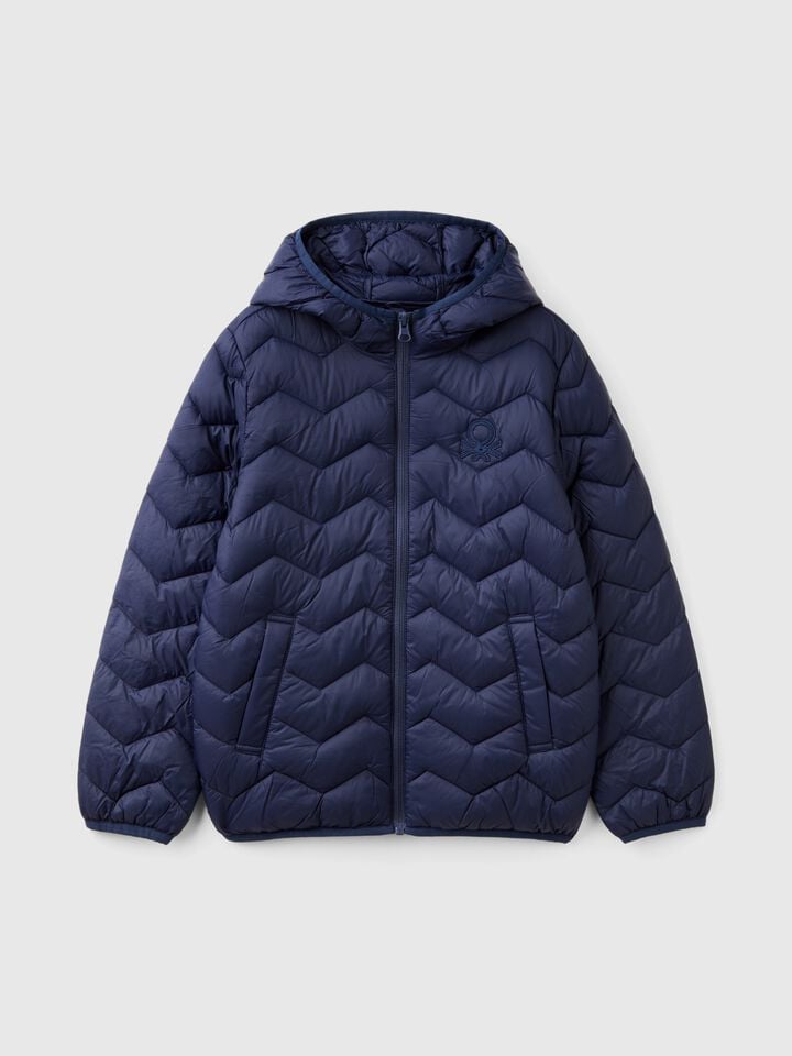 benetton Padded jacket with hood Dark Blue