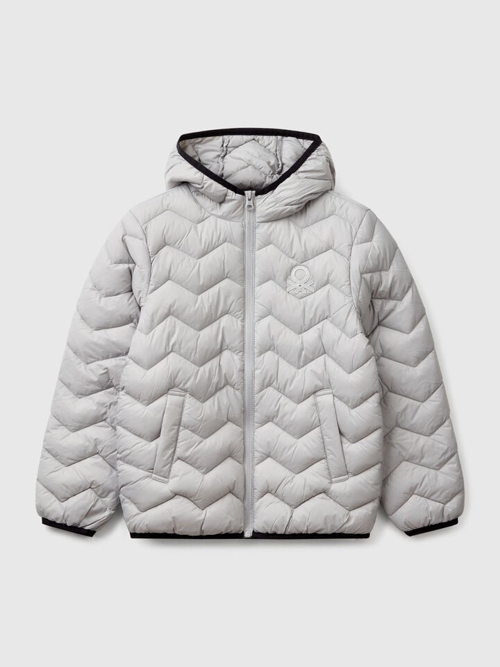Benetton Padded Jacket With Hood Gray