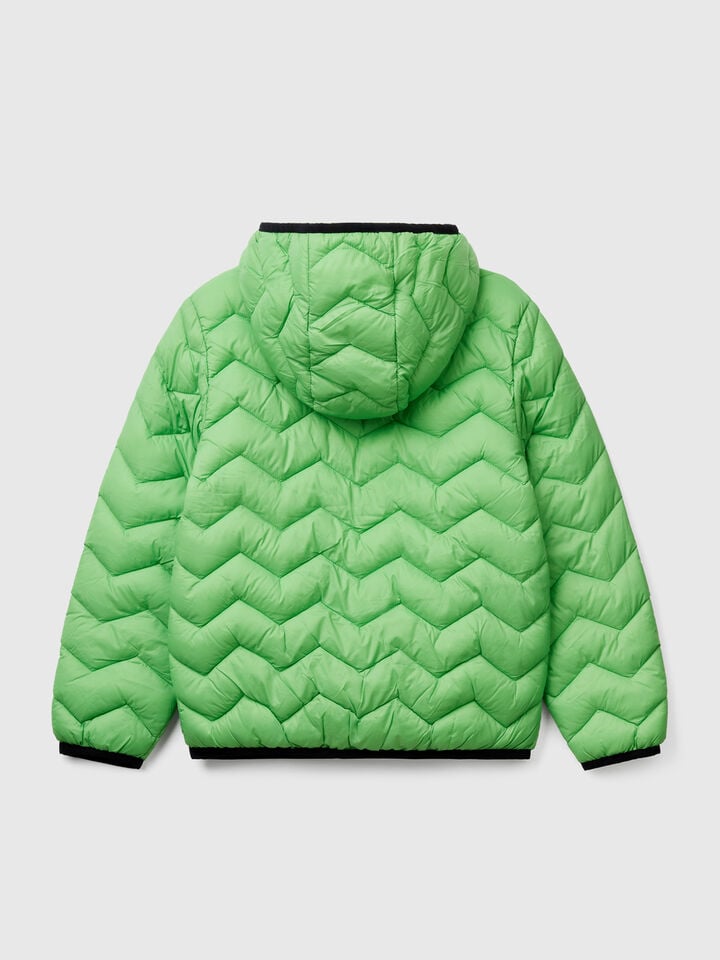 Benetton Padded Jacket With Hood Green