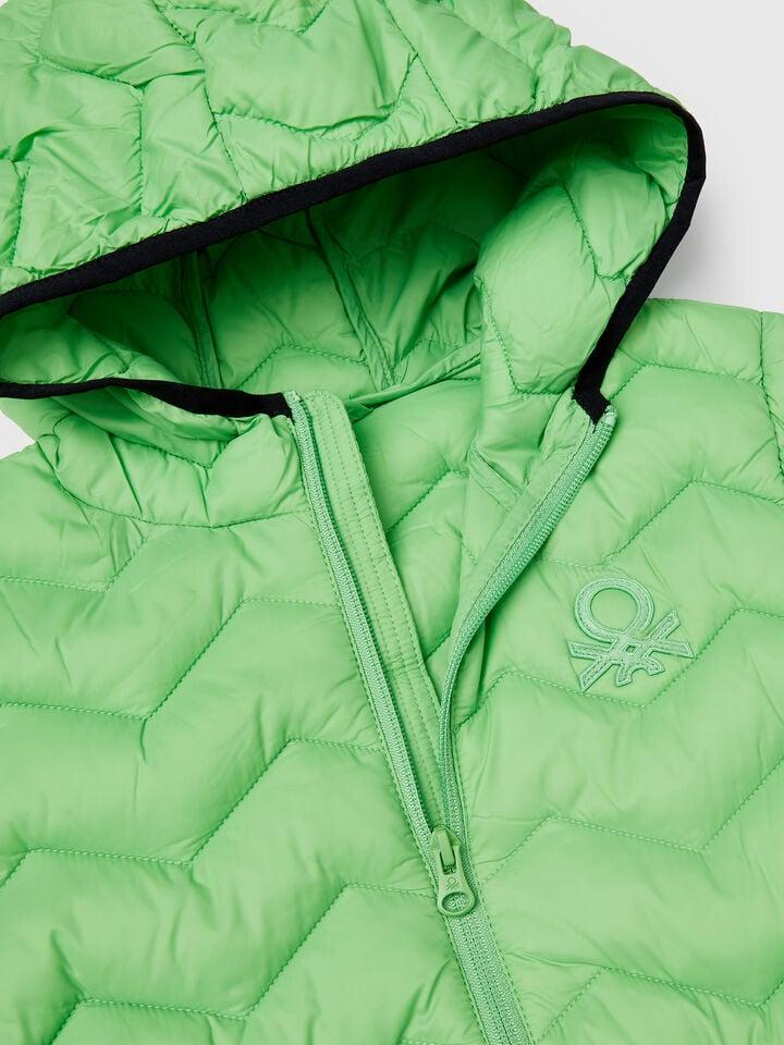 Benetton Padded Jacket With Hood Green