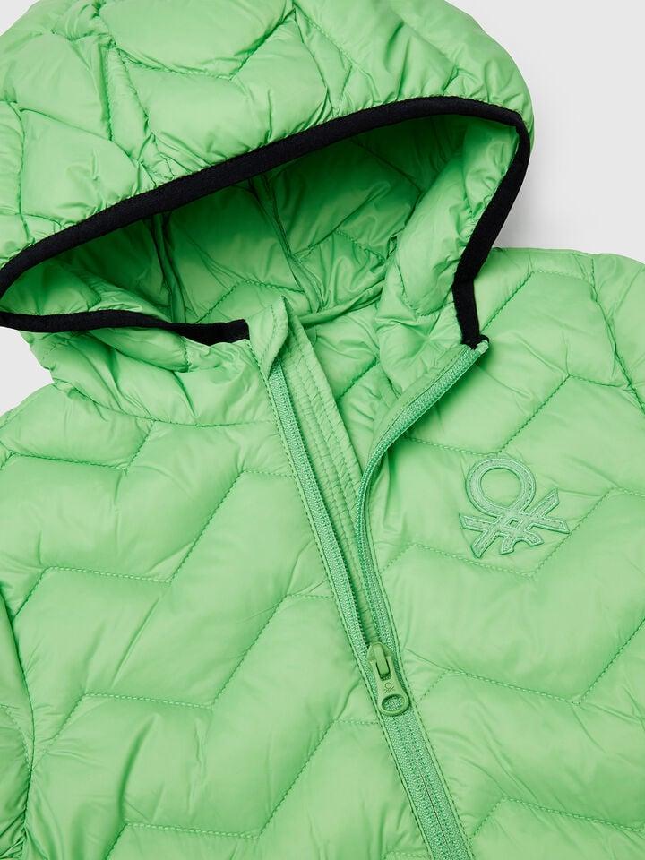 Benetton Padded Jacket With Hood Green