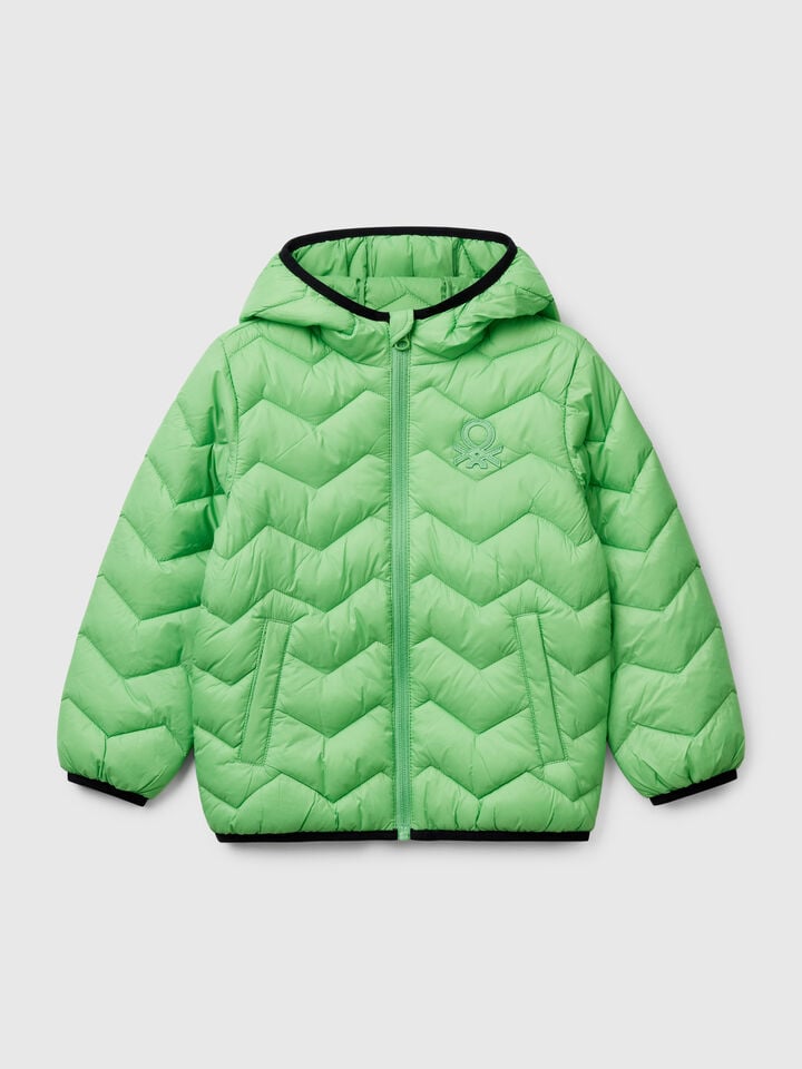 benetton Padded jacket with hood Green