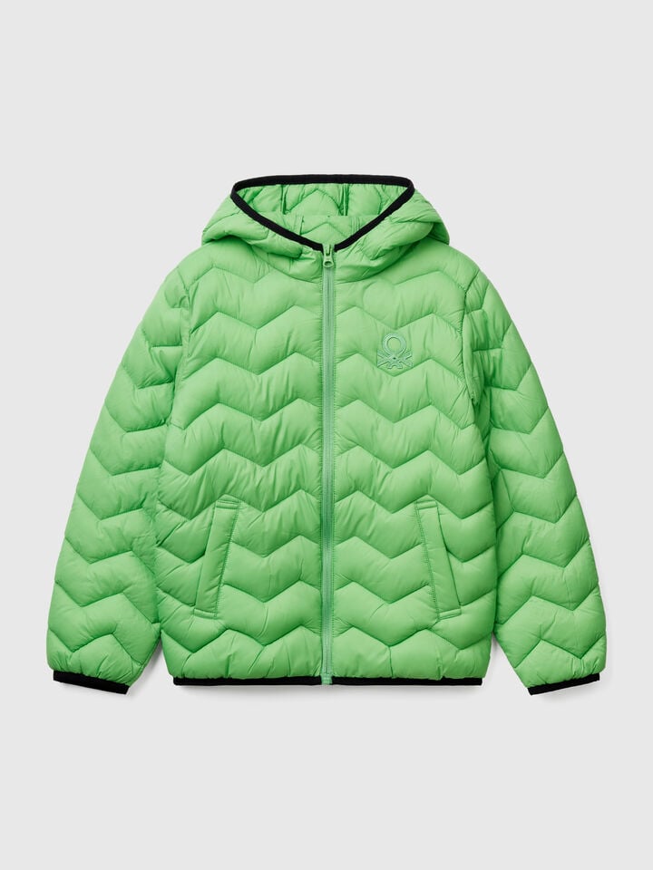 benetton Padded jacket with hood Green