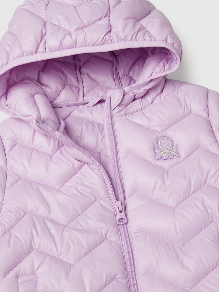 Benetton Padded Jacket With Hood Lilac