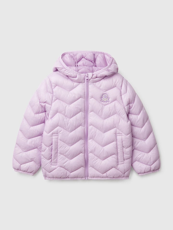 benetton Padded jacket with hood Lilac