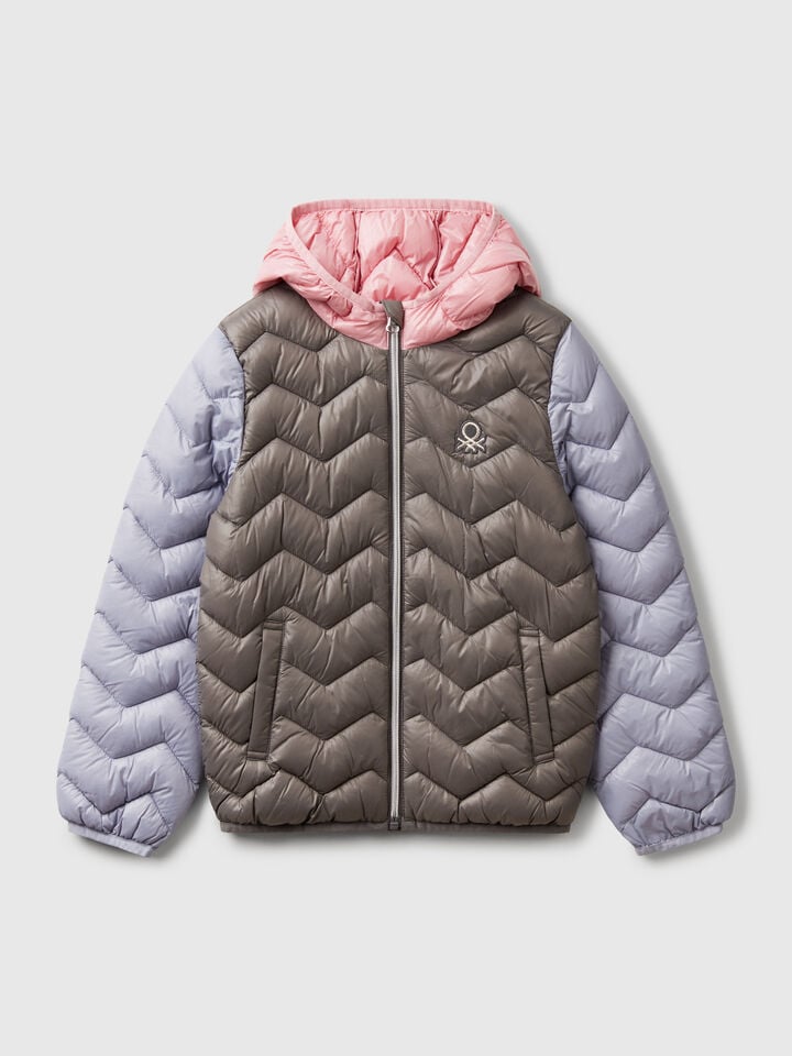 benetton Padded jacket with hood Multi-color