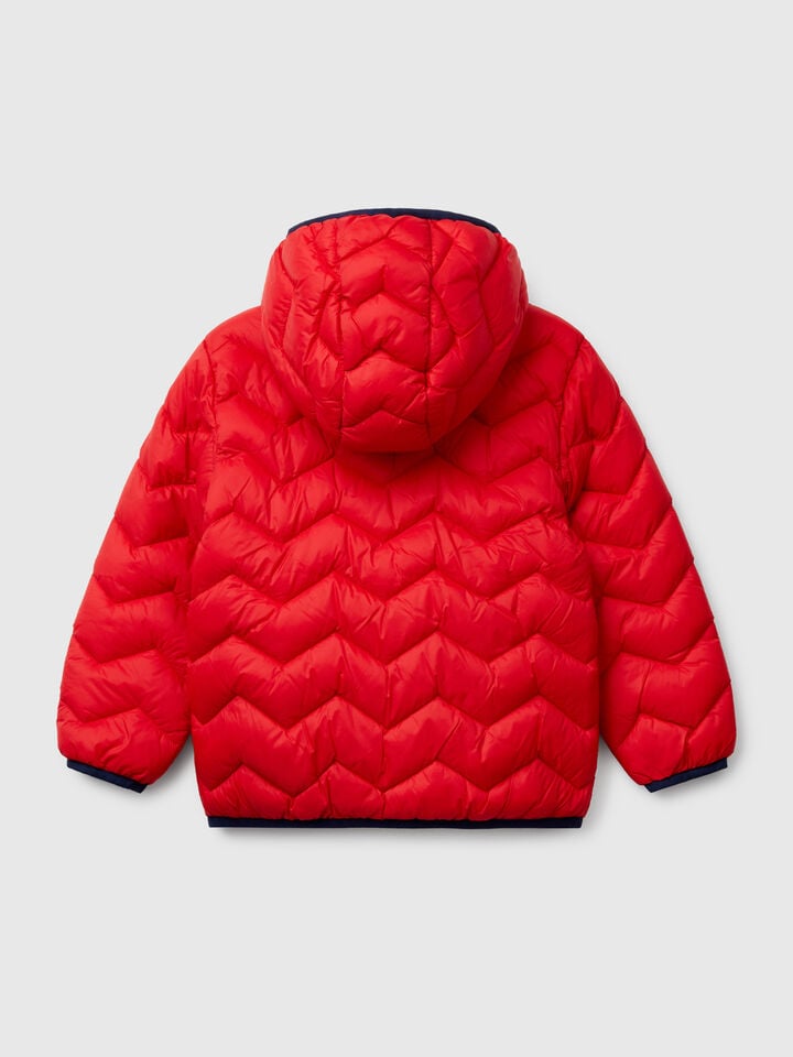 Benetton Padded Jacket With Hood Red