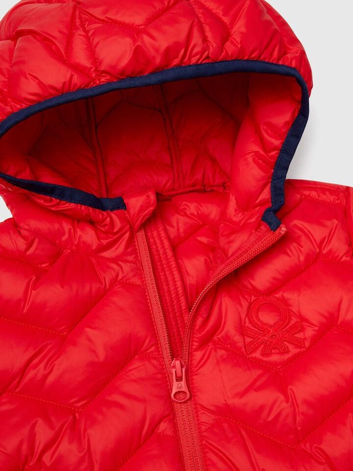 Benetton Padded Jacket With Hood Red