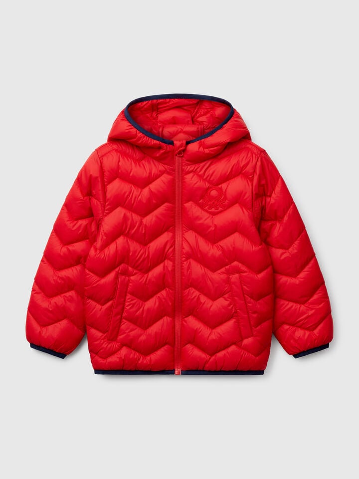 benetton Padded jacket with hood Red