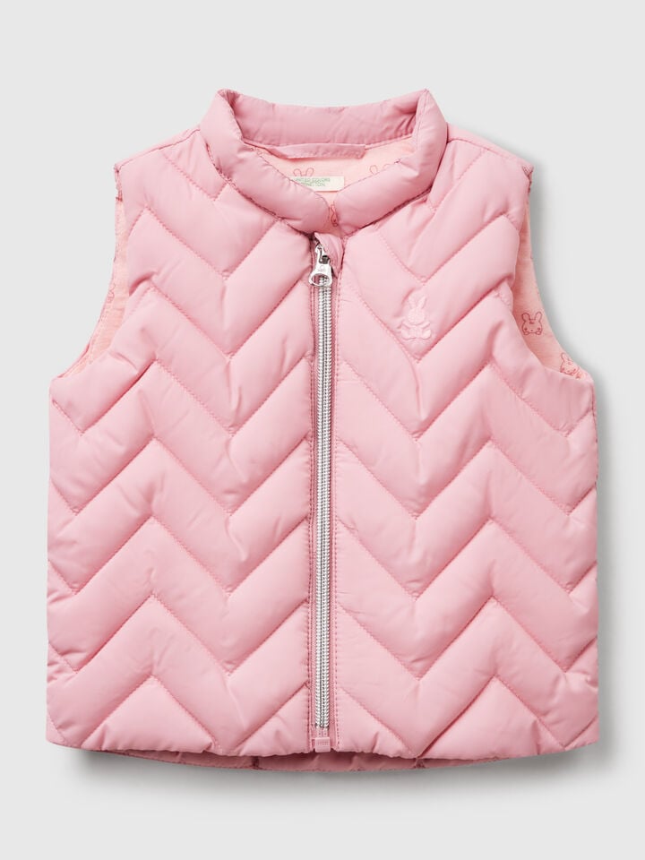 benetton Padded vest in technical fabric Pink