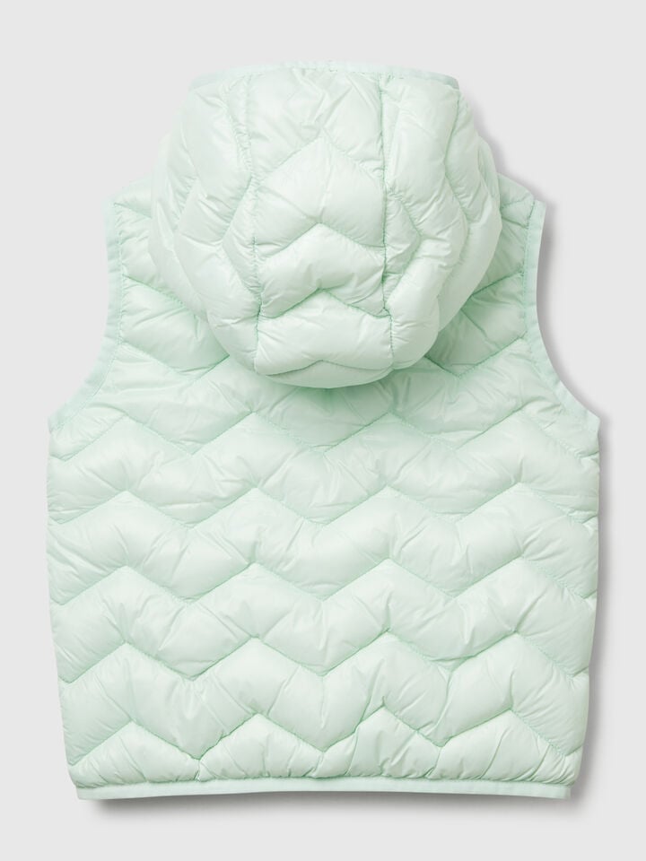 Benetton Padded Vest With Hood Aqua