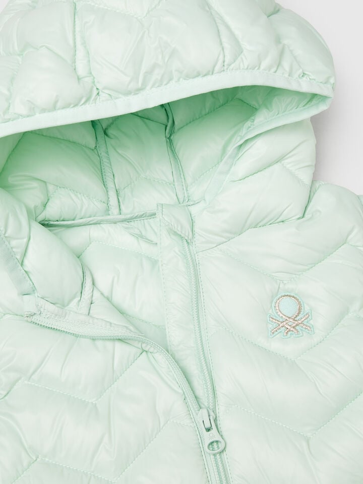Benetton Padded Vest With Hood Aqua