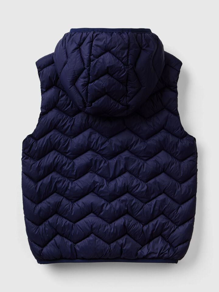 Benetton Padded Vest With Hood Dark Blue